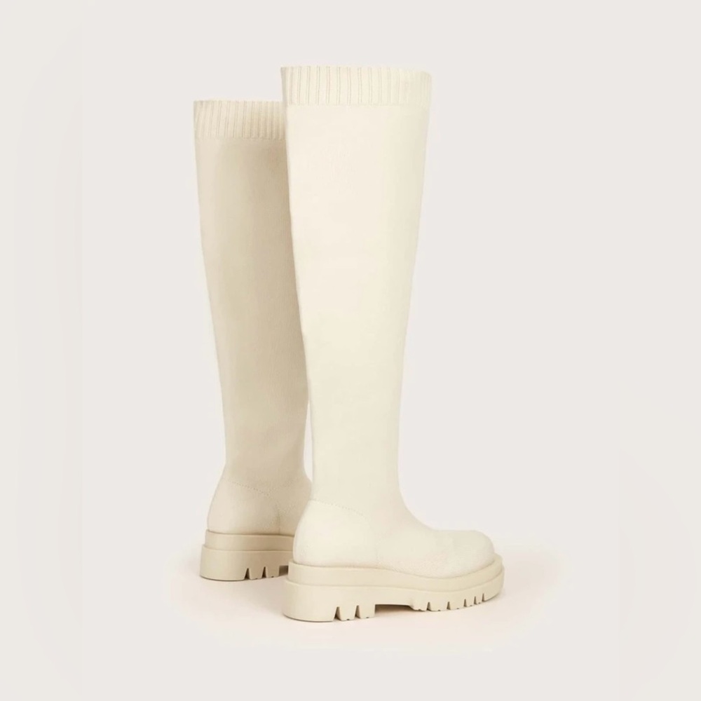 Knit Detail Slip On Sock Boots